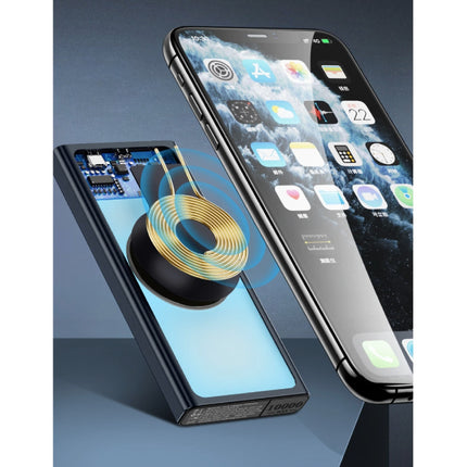 10.000mAh Draadloze Qi Oplader + Powerbank Noodaccu Batterij - PD QC3.0 Wireless Charger Pad Zwart