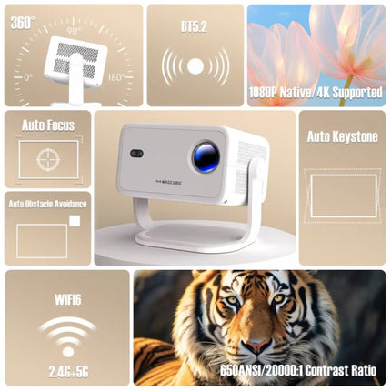 L018 Mini Projector - 650 ANSI Lumen - Screen Mirroring Beamer Home Media Speler - Wit