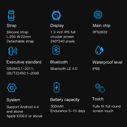 L9 Sports Smartwatch Fitness Sport Activity Tracker Smartphone Horloge iOS Android IP68 iPhone Samsung Huawei Bruine Leer 