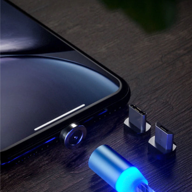 USB 2.0 - Micro-USB Magnetische Oplaadkabel 1 Meter Gevlochten Nylon Oplader Data Kabel Data Rood