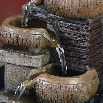 Mini Sier Waterval Feng Shui - LED Fontein Decor Ornament Bruin