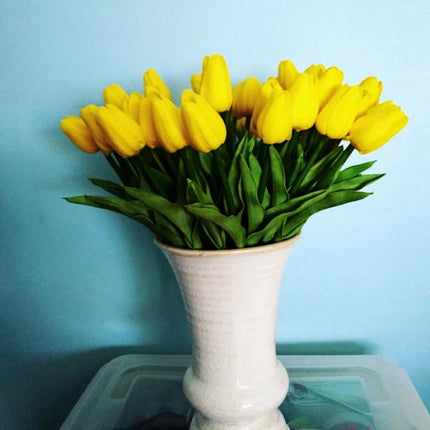 Kunst Boeket - Tulpen Zijden Bloemen Tulp Luxe Boeketten Decor Ornament Roze