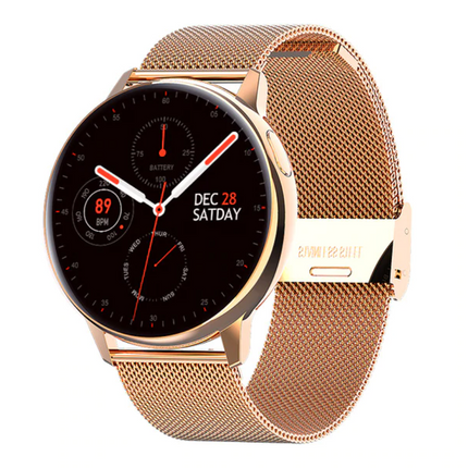 Sport Smartwatch Smartband Smartphone Fitness Activity Tracker Horloge iOS / Android Goud Staal