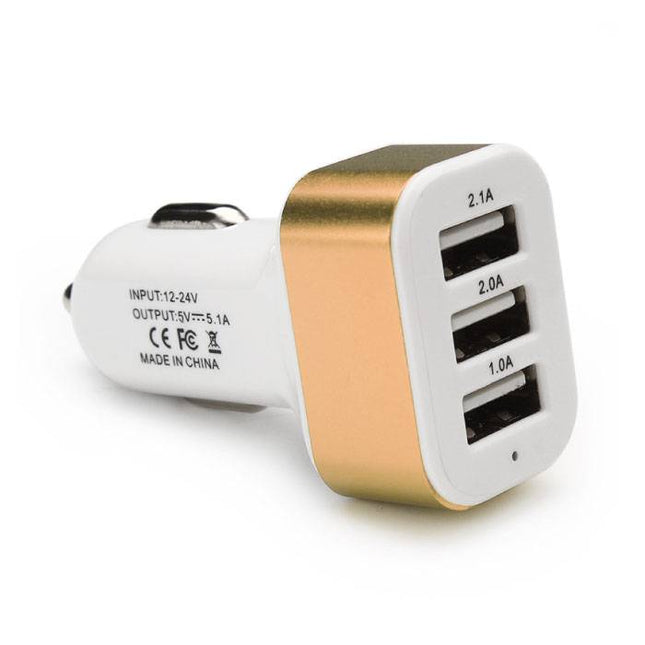 10-Pack High Speed 3-Port Autolader/Carcharger Goud