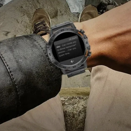 Smartwatch - Gezondheid Monitor Sport Tracker Horloge iOS Android - Silicoon Bandje - Zwart