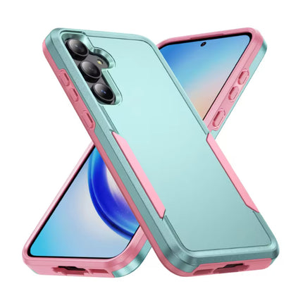 Samsung Galaxy S25 Plus Armor Hoesje - Militaire Kwaliteit PC + TPU Cover - Groen-Roze