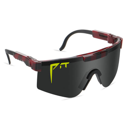 Gepolariseerde Zonnebril - Fiets Ski Sport Bril Shades UV400 Rood Zwart