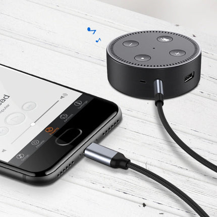 USB-C naar 3.5mm AUX Kabel Verguld Audio Jack Type C 0.5 Meter - Zwart
