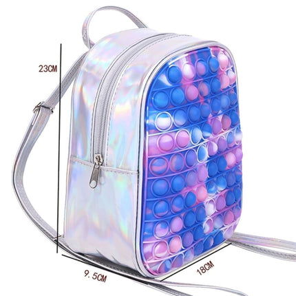 Mini Pop It Rugzak voor Kinderen - Antistress Fidget Zacht Speelgoed Bubble Tas Glossy Wit