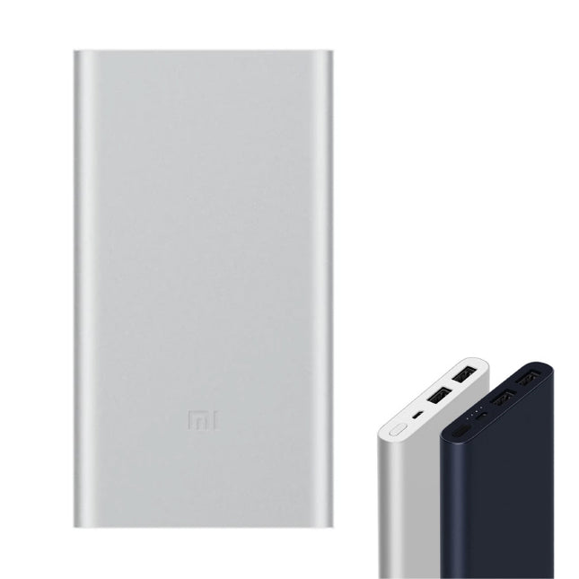 Mi Powerbank 2 - 10.000mAh met 2 Oplaadpoorten  - LED Batterijstatus Externe Noodaccu Batterij Oplader Charger Zilver