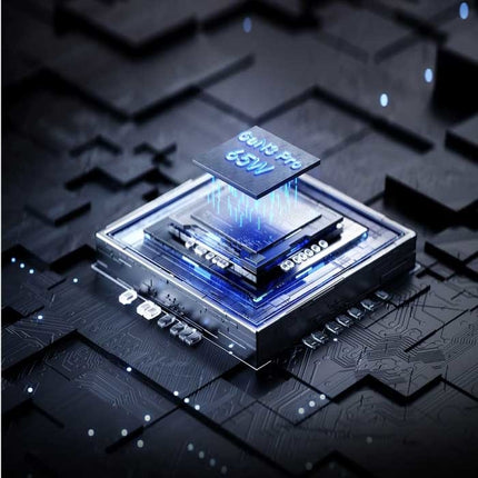 65W Oplaadblok - Quad 4-Port GaN USB Fast Charge - Oplader Muur Wallcharger AC Thuislader Stekkerlader Adapter Zwart