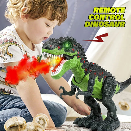 RC Dinosaurus (T-Rex) met Mist Effect - Afstandsbediening Bestuurbaar Speelgoed Tyrannosaurus Rex Dino Robot Groen