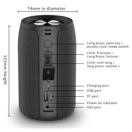 Zealot S32 Bluetooth 5.0 Soundbox Draadloze Luidspreker Externe Wireless Speaker Camo