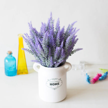 Kunst Boeket met Vaas - Lavendel Plastic Bloemen Luxe Boeketten Decor Ornament Paars
