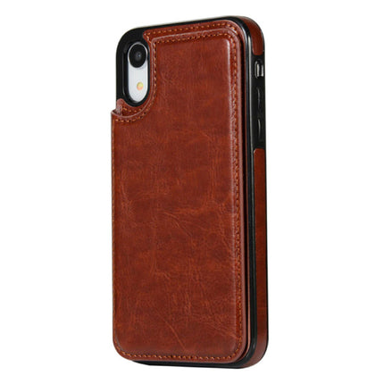 Retro iPhone 7 Leren Flip Case Portefeuille - Wallet Cover Cas Hoesje Bruin