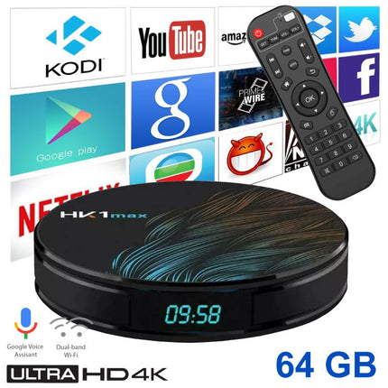 HK1 Max 4K TV Box Mediaspeler Android Kodi - 4GB RAM - 64GB Opslagruimte