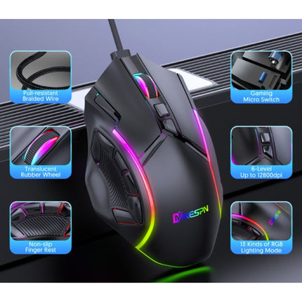 X15 Optische Gaming Muis Bedraad - 12 Knoppen met Macro's - RGB Kleuren - Rechtshandig met DPI Aanpassing tot 12800 DPI - Zwart