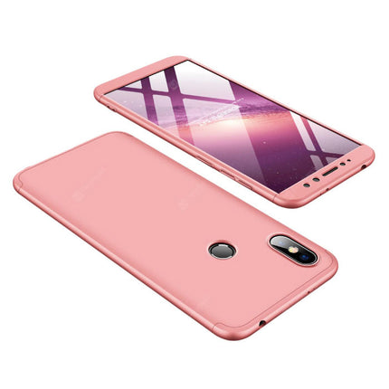 Xiaomi Redmi 6 Pro Full Cover - 360° Body Hoesje Case + Screenprotector Tempered Glass Roze