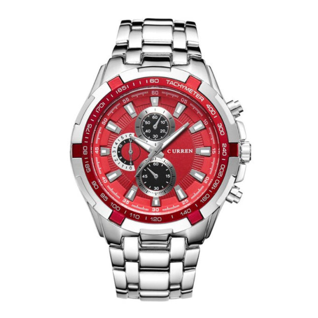 Staal Horloge voor Heren - Leren Bandje Anoloog Luxe Uurwerk voor Mannen Kwarts