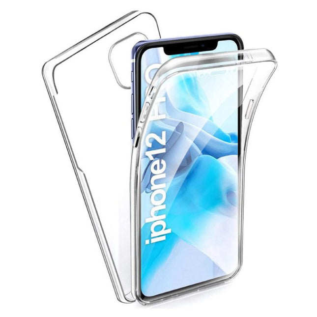 iPhone 12 Pro Full Body 360° Transparant TPU Silicone Hoesje + PET Screenprotector