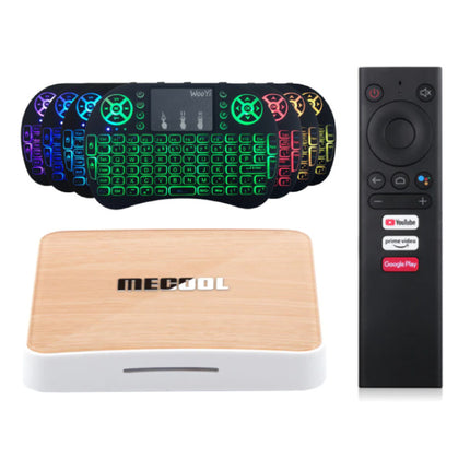 KM6 TV Box Mediaspeler Android 10.0 Kodi met Draadloos RGB Toetsenbord - Bluetooth 5.0 - 4K HDR - 4GB RAM - 32GB Opslagruimte
