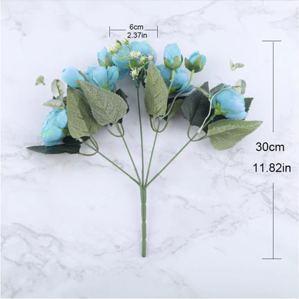 Kunst Boeket - Zijden Rozen Roos Bloemen Luxe Boeketten Decor Ornament Wit