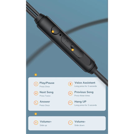 F37 Oordopjes met Microfoon en Controls - 3.5mm AUX Oortjes Volumebeheer Wired Earphones Oortelefoon Zwart