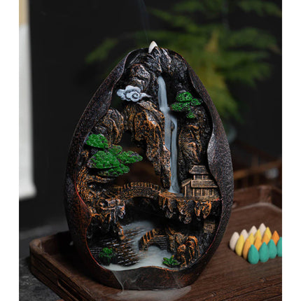 Aromatherapie Sier Wierookbrander Waterval Terugstromen - Backflow Incense Burner Feng Shui Decor Hars Ornament