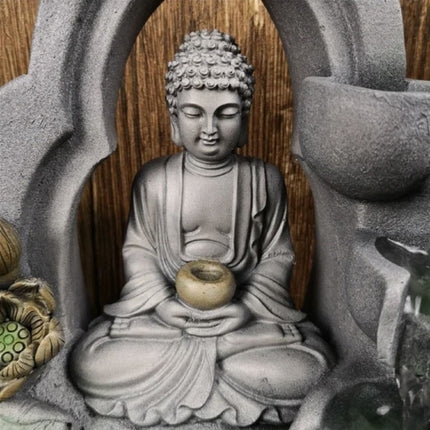 Boeddha Sier Waterval - LED Verlichting - Zen Garden Feng Shui Fontein Decor