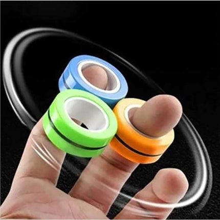 3-Pack Magnetische Ring Fidget Spinner - Anti Stress Hand Draaier Speelgoed Toy Roze-Geel-Blauw