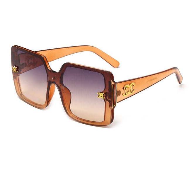 Vintage Zonnebril met Gouden Embleem voor Heren - Retro Bril Gradient Eyewear UV400 Driving Shades Thee