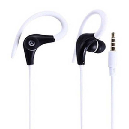3.5mm AUX Oordopjes met Oorhaak - Oortjes Wired Earphones Oortelefoon Rood