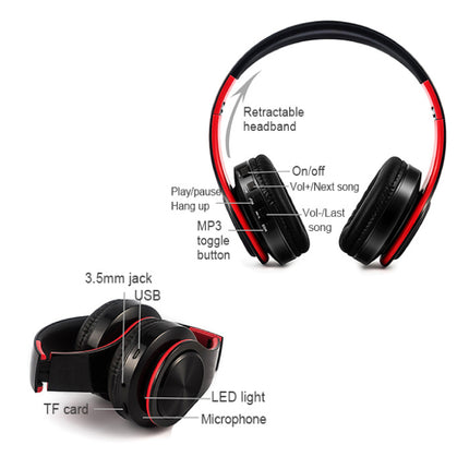 Draadloze Koptelefoon Bluetooth Wireless Headphones Stereo Gaming Groen-Zwart