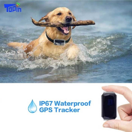 GPS Tracker Halsband - Huisdier Verloren Real Time Locator IP67 Magnetisch Opladen Blauw