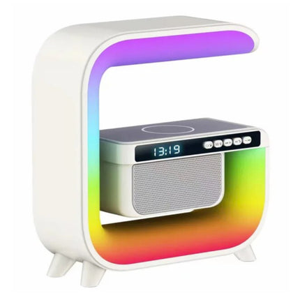 RGB Sound Box & Oplader - Alarm Klok Bluetooth 5.0 Draadloze Luidspreker Lamp Wit