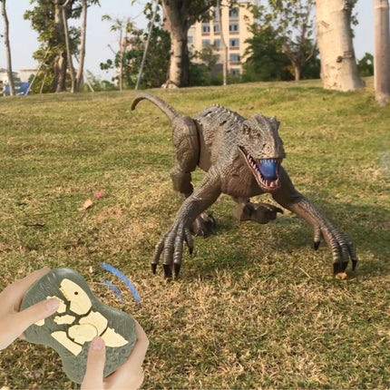 RC Velociraptor Dinosaurus met Afstandsbediening - Speelgoed Bestuurbaar Robot Grijs