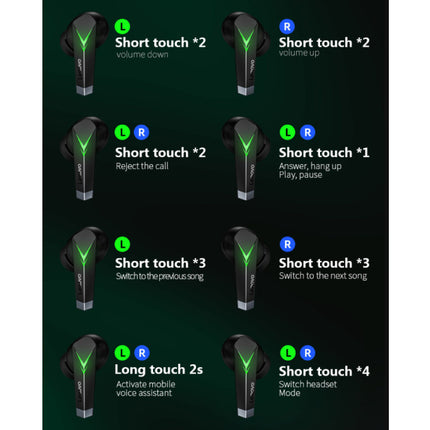LP6 Draadloze Gaming Oortjes - Smart Touch Oordopjes TWS Bluetooth 5.0 Earphones Earbuds Oortelefoon Zwart