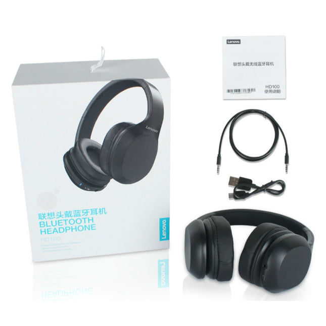 HD100 Bluetooth Koptelefoon met AUX Aansluiting - Headset met Microfoon DJ Headphones Zwart
