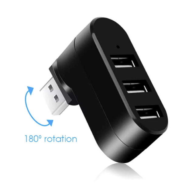 3 in 1 USB 2.0 Hub - Roterende Splitter Data Overdracht Oplader - Wit