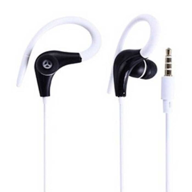 3.5mm AUX Oordopjes met Oorhaak - Oortjes Wired Earphones Oortelefoon Zwart