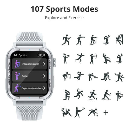 M41 Smartwatch Siliconen Bandje Fitness Sport Activity Tracker Horloge Android iOS Zwart