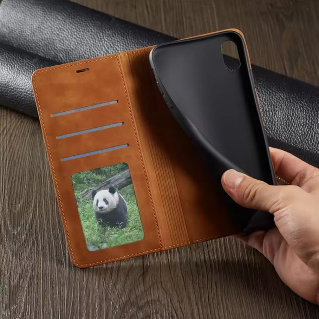 iPhone 16 Pro Wallet Flip Case - Portefeuille Cover PU Leer Hoesje - Zwart