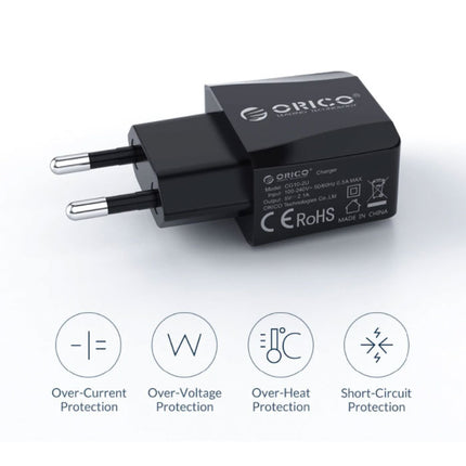 Dual 2x Port USB Stekkerlader - 2.1A Muur Oplader Wallcharger AC Thuislader Adapter Zwart