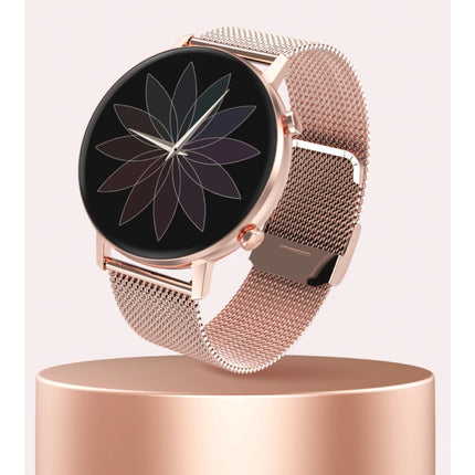 Smartwatch met Extra Bandje - Roestvrij Staal Mesh / Silicoon Fitness Sport Activity Tracker Horloge Android - Roze