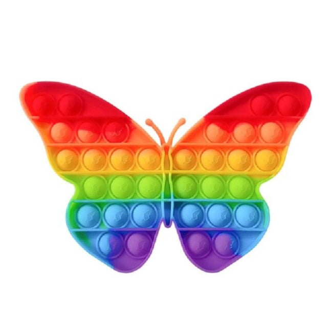 Pop It - Fidget Anti Stress Speelgoed Bubble Toy Siliconen Vlinder Regenboog
