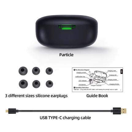 Particle Draadloze Oortjes TWS Button Control Bluetooth 5.0 Ear Wireless Buds Earphones Earbuds Oortelefoon Zwart