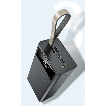 80.000mAh Powerbank met 2 Uitvoer/3 Invoer Poorten - Ingebouwde Zaklamp - Externe Noodaccu Batterij Oplader Charger Zwart