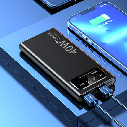 20.000mAh Mini Powerbank  met LED Display - 40W Noodaccu Batterij Oplader Wit