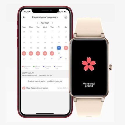 Smartwatch met Slaapmonitor Menstruatie Fitness Sport Activity Tracker Smartphone Horloge iOS Android IP68 Waterdicht Zwart