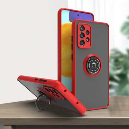 Samsung Galaxy A50 Hoesje met Ring Kickstand en Magneet - Schokbestendige Cover Case Rood